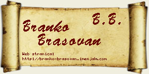 Branko Brašovan vizit kartica